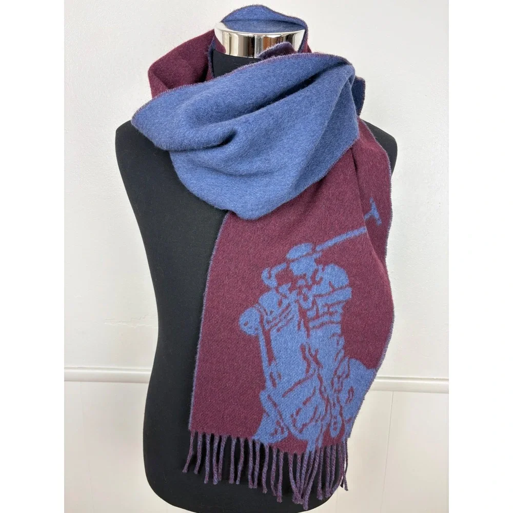 Polo Ralph Lauren Big Pony Reversible Fringe Scarf  10